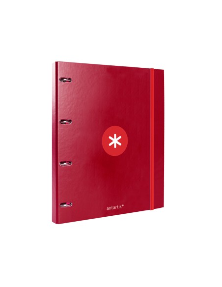 CI | Carpeta Con Recambio Liderpapel Antartik A4 Cuadro 5Mm Forrada 4 Anillas Redondas 25Mm Color Frambuesa