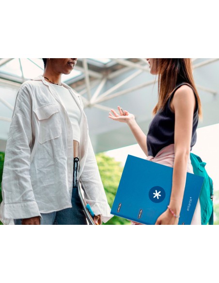 CI | Carpeta Con Recambio Liderpapel Antartik A4 Cuadro 5Mm Forrada 4 Anillas Redondas 25Mm Color Azul