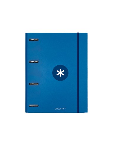 CI | Carpeta Con Recambio Liderpapel Antartik A4 Cuadro 5Mm Forrada 4 Anillas Redondas 25Mm Color Azul