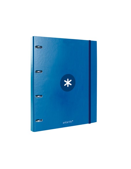 CI | Carpeta Con Recambio Liderpapel Antartik A4 Cuadro 5Mm Forrada 4 Anillas Redondas 25Mm Color Azul