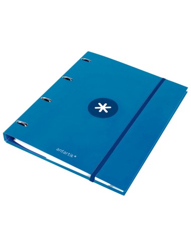 CI | Carpeta Con Recambio Liderpapel Antartik A4 Cuadro 5Mm Forrada 4 Anillas Redondas 25Mm Color Azul
