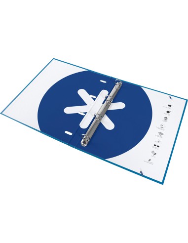 CI | Carpeta Con Recambio Liderpapel Antartik A4 Cuadro 5Mm Forrada 4 Anillas Redondas 25Mm Color Azul