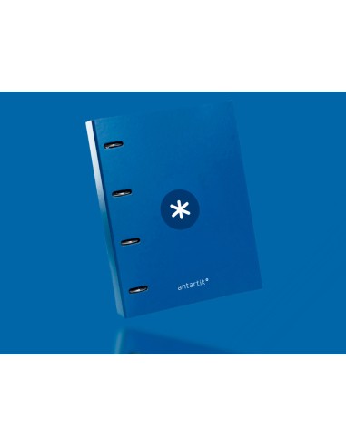 CI | Carpeta Con Recambio Liderpapel Antartik A4 Cuadro 5Mm Forrada 4 Anillas Redondas 25Mm Color Azul