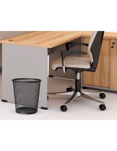 CI | Papelera metalica q-connect negra rejilla 295x345mm