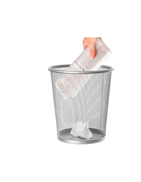 CI | Papelera metalica q-connect gris rejilla 295x345mm