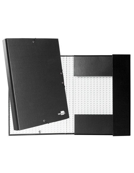 CI | Carpeta proyectos liderpapel folio lomo 30mm carton forrado negra