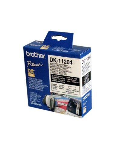 CI | Etiqueta adhesiva brother dk11204 -tamaño 17x54 mm para impresoras de etiquetas ql -400 etiquetas-