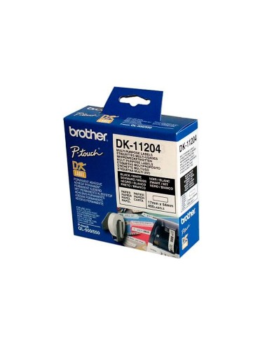 CI | Etiqueta adhesiva brother dk11204 -tamaño 17x54 mm para impresoras de etiquetas ql -400 etiquetas-
