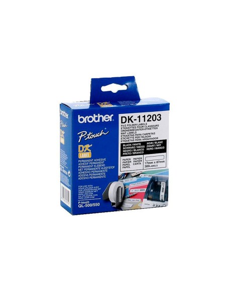 CI | Etiqueta adhesiva brother dk11203 -tamaño 17x87 mm para impresoras de etiquetas ql -300 etiquetas-