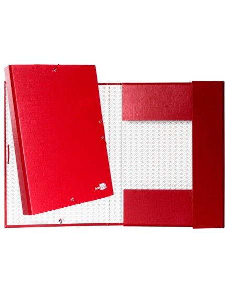 CI | Carpeta proyectos liderpapel folio lomo 30mm carton forrado roja