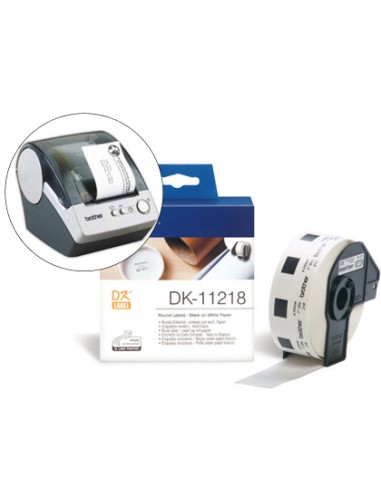 CI | Etiqueta brother dk11218 para impresoras ql-circulares 24 mm -1000 etiquetas-