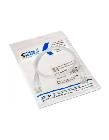CI | Cable Red Nanocable Latiguillo Rj45 Categoria 6 Utp Awg24 Color Gris Longitud 0,5 M
