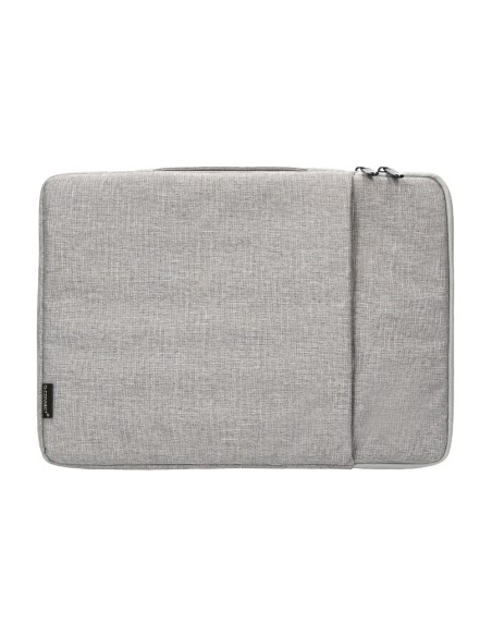 CI | Funda para portatil q-connect 13,3" con asa 1 bolsillo exterior con cremallera color gris 350x250x25 mm