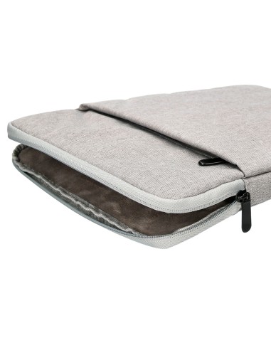 CI | Funda para portatil q-connect 13,3" con asa 1 bolsillo exterior con cremallera color gris 350x250x25 mm