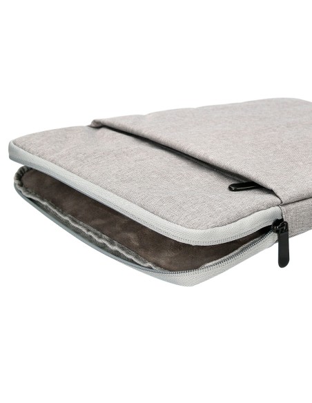 CI | Funda para portatil q-connect 13,3" con asa 1 bolsillo exterior con cremallera color gris 350x250x25 mm