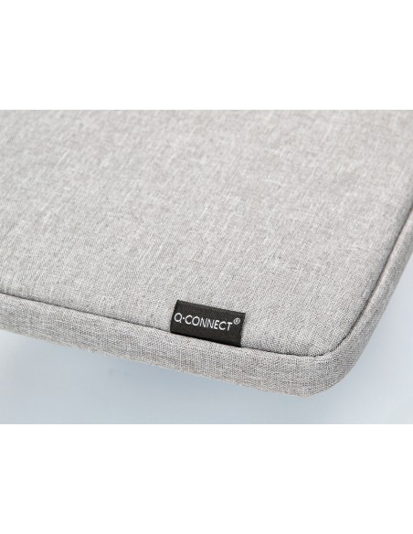 CI | Funda para portatil q-connect 13,3" con asa 1 bolsillo exterior con cremallera color gris 350x250x25 mm