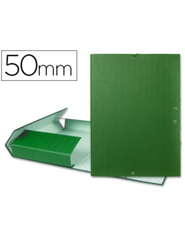 CI | Carpeta proyectos liderpapel folio lomo 50mm carton forrado verde