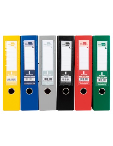 CI | Archivador de palanca liderpapel a4 documenta forrado pvc con rado lomo 75 mm colores surtidos classic