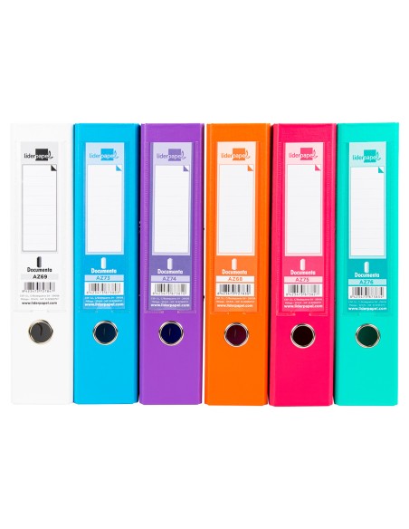 CI | Archivador de palanca liderpapel a4 documenta forrado pvc con rado lomo 75 mm colores surtidos trending