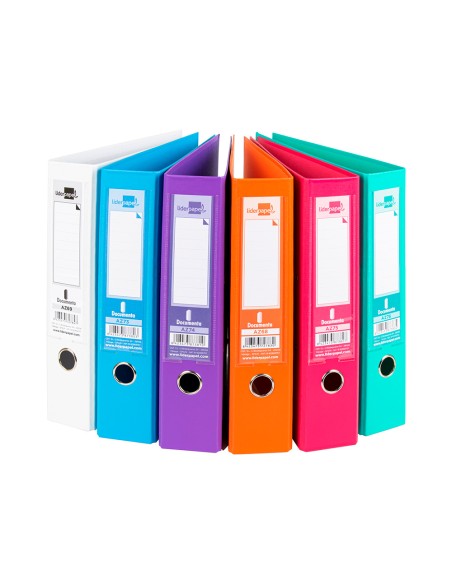 CI | Archivador de palanca liderpapel a4 documenta forrado pvc con rado lomo 75 mm colores surtidos trending