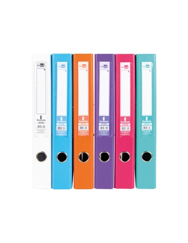 CI | Archivador de palanca liderpapel folio documenta forrado pvc con rado lomo 52 mm colores surtidos trending