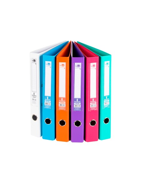 CI | Archivador de palanca liderpapel folio documenta forrado pvc con rado lomo 52 mm colores surtidos trending