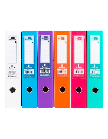 CI | Archivador de palanca liderpapel folio documenta forrado pvc con rado lomo 75 mm colores surtidos trending