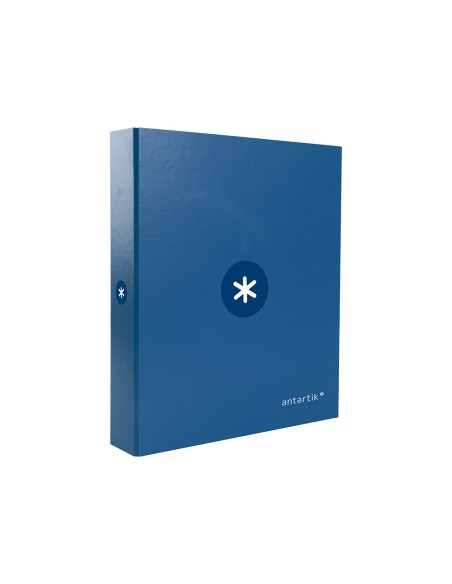 CI | Carpeta Liderpapel Antartik A4 Forrada 4 Anillas 25 Mm Redondas Color Azul Oscuro