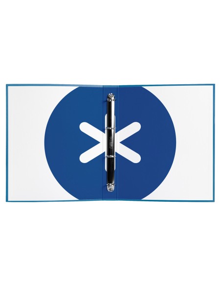 CI | Carpeta Liderpapel Antartik A4 Forrada 4 Anillas 25 Mm Redondas Color Azul Oscuro