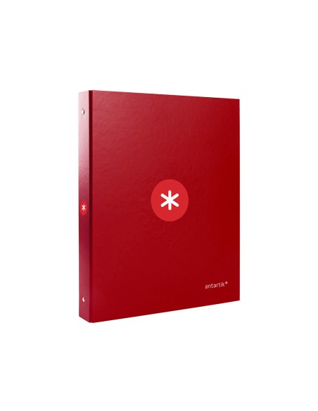 CI | Carpeta Liderpapel Antartik A4 Forrada 4 Anillas 25 Mm Redondas Color Frambuesa