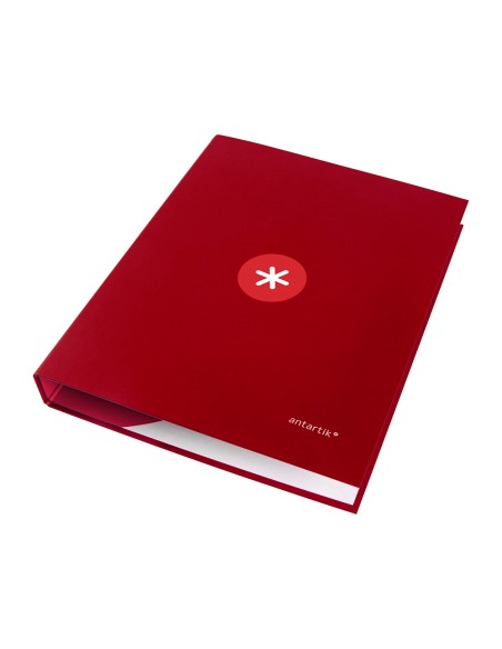 CI | Carpeta Liderpapel Antartik A4 Forrada 4 Anillas 25 Mm Redondas Color Frambuesa