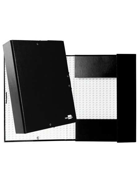 CI | Carpeta proyectos liderpapel folio lomo 70mm carton forrado negra