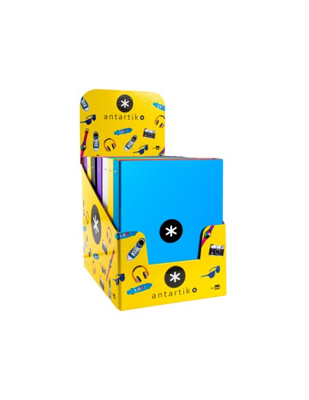 CI | Carpeta liderpapel antartik a4 forrada 4 anillas 25 mm redondas colores surtidos