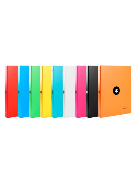 CI | Carpeta liderpapel antartik a4 forrada 4 anillas 25 mm redondas colores surtidos