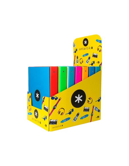 CI | Carpeta 4 anillas 40 mm mixtas liderpapel antartik a4 forrada colores surtidos