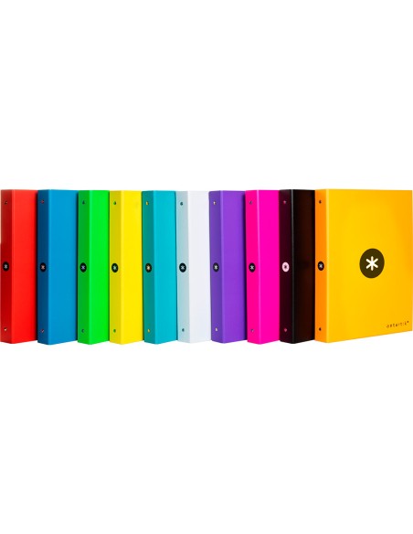 CI | Carpeta 4 anillas 40 mm mixtas liderpapel antartik a4 forrada colores surtidos