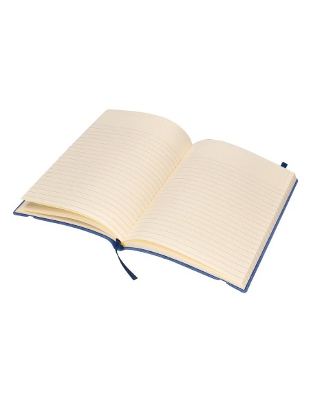 CI | Libreta liderpapel simil piel a5 120 hojas 70g/m2 horizontal sin margen azul