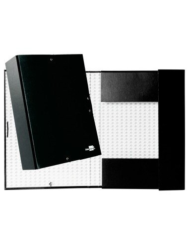 CI | Carpeta proyectos liderpapel folio lomo 90mm carton forrado negra