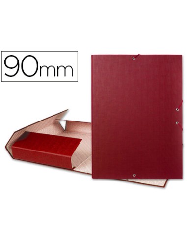 CI | Carpeta proyectos liderpapel folio lomo 90mm carton forrado roja