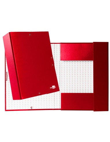 CI | Carpeta proyectos liderpapel folio lomo 90mm carton forrado roja