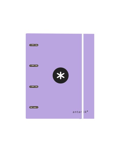 CI | Carpeta con recambio liderpapel antartik a4 cuadro 5mm forrada 4 anillas 25mm color lavanda
