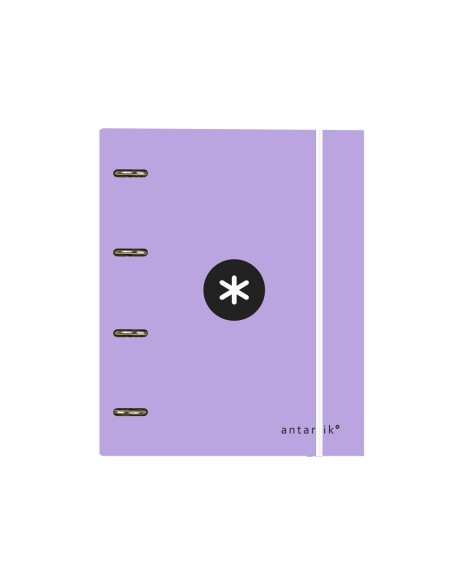 CI | Carpeta con recambio liderpapel antartik a4 cuadro 5mm forrada 4 anillas 25mm color lavanda