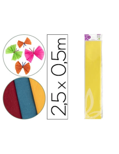 CI | Papel crespon liderpapel 50 cm x 2.5m 34g/m2 amarillo
