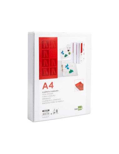 CI | Carpeta canguro 2 anillas mixtas 25mm liderpapel a4 plastico blanca