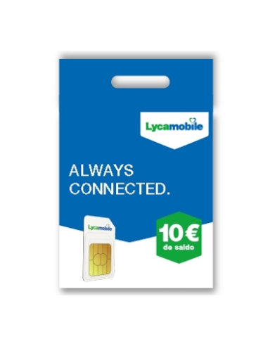 Tarjeta SIM Prepago Lycamobile - Saldo: 10 