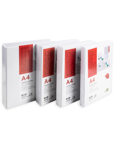 CI | Carpeta canguro 2 anillas mixtas 25mm liderpapel a4 plastico blanca
