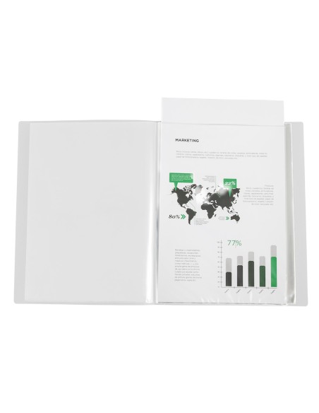 CI | Carpeta liderpapel 30 fundas canguro pp din a4 transparenteportada y lomo personalizable