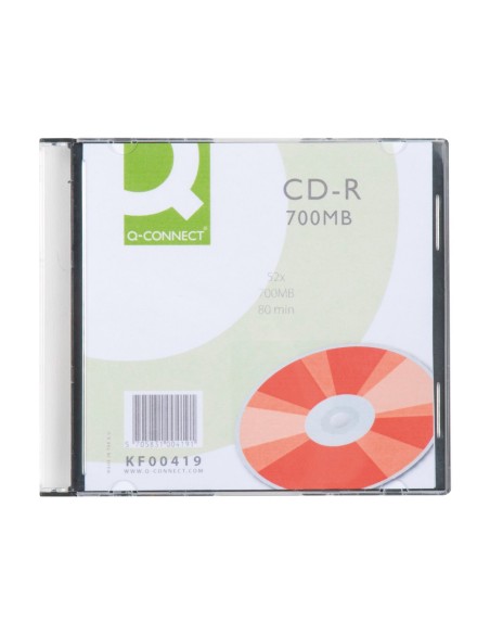 CI | Cd-r q-connect capacidad 700mb duracion 80min velocidad 52x caja slim