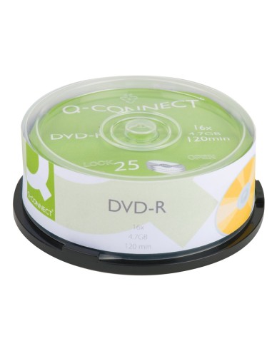 CI | Dvd-r q-connect capacidad 4,7gb duracion 120min velocidad 16x bote de 25 unidades