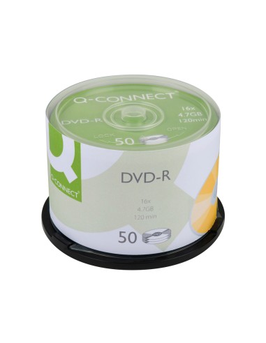 CI | Dvd-r q-connect capacidad 4,7gb duracion 120min velocidad 16x bote de 50 unidades
